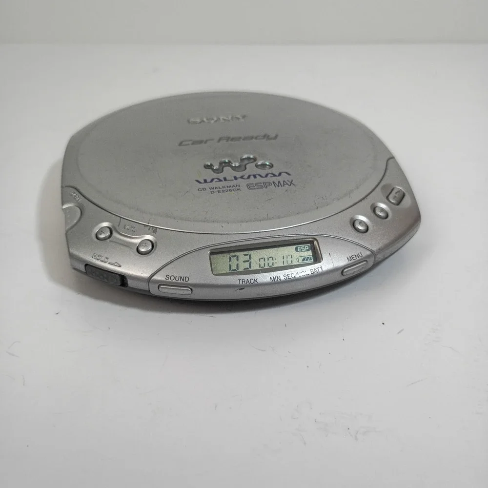 Sony Walkman D-E226CK Portable CD Player Car Ready Anti-Skip w/ DC Power, Tested